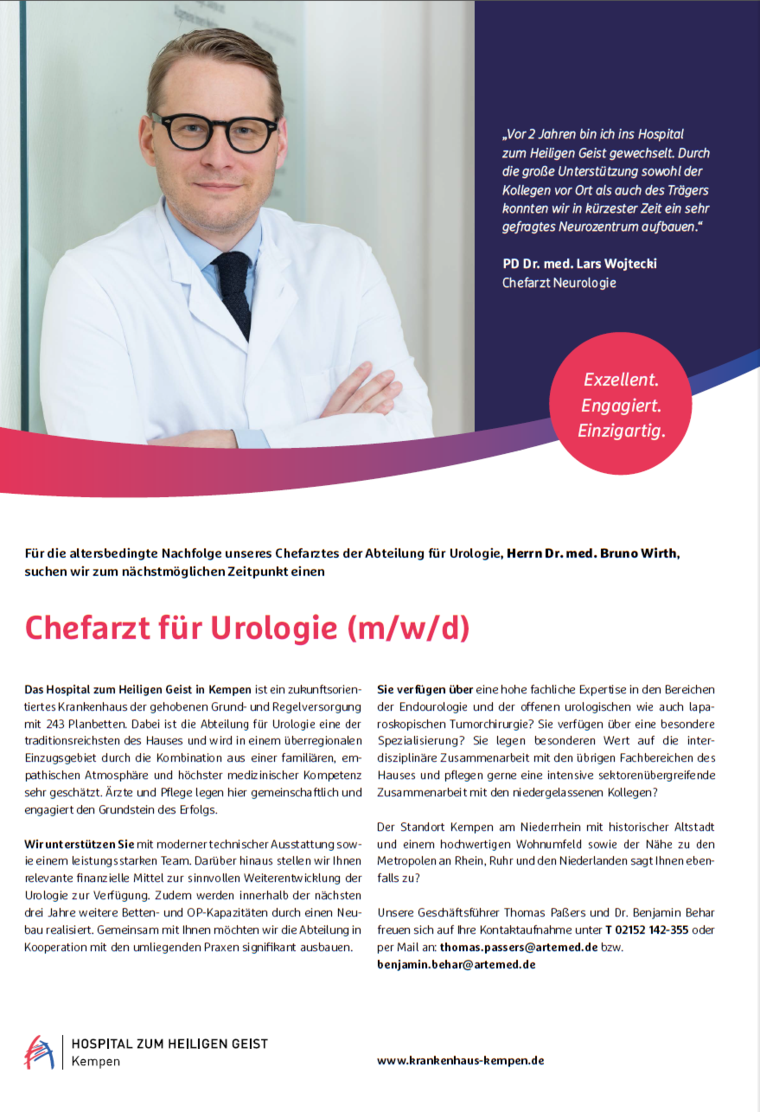 Nachfolge Chefarzt Urologie