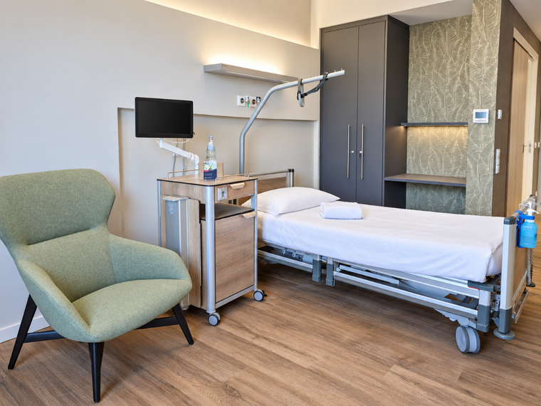 Einbettzimmer der Station B4 im Hospital zum Heiligen Geist