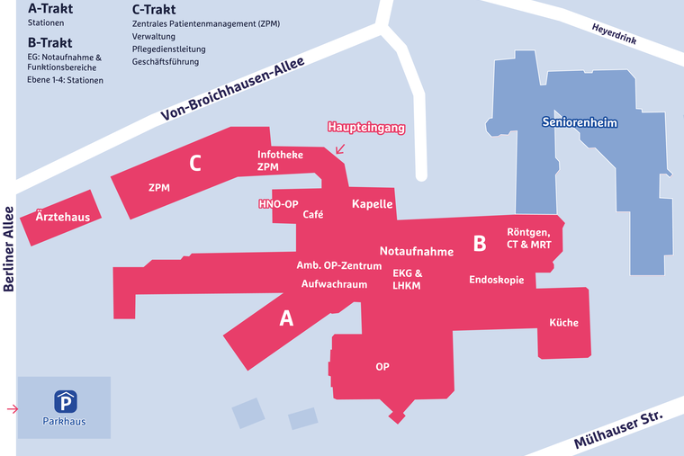 Lageplan Hospital Kempen